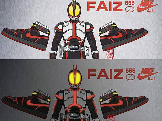 假面骑士faiz联名Nike  AJ 1