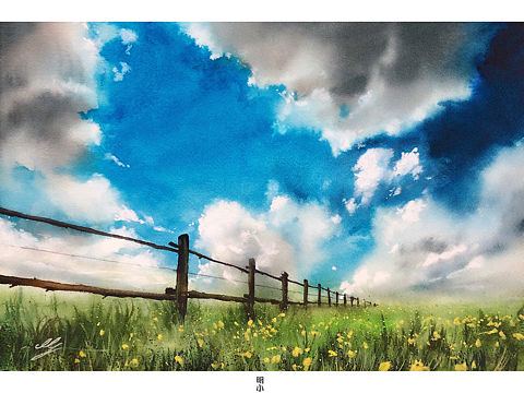 明小花一組招牌水彩風(fēng)景系～你們喜歡哪一副～（個(gè)人主頁(yè)-ZNDcxMjYxODQ=） - 繪畫(huà) - 站酷設(shè)計(jì)師明小花原創(chuàng)素材 - 站酷ZCOOL