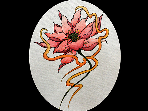 昆明纹身 废墟刺青莲花手稿