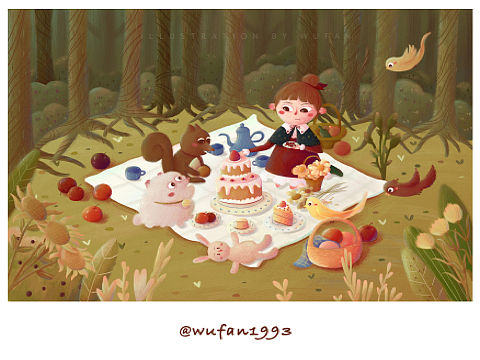 兒童插畫（個人主頁-ZNDI0NDE2NTY=） - 兒童插畫 - 站酷設(shè)計師散步貓?jiān)瓌?chuàng)素材 - 站酷ZCOOL