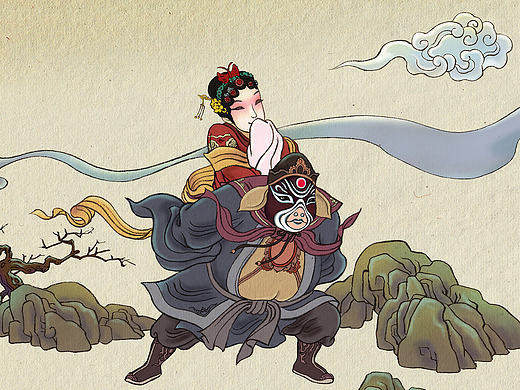 京剧儿童插画