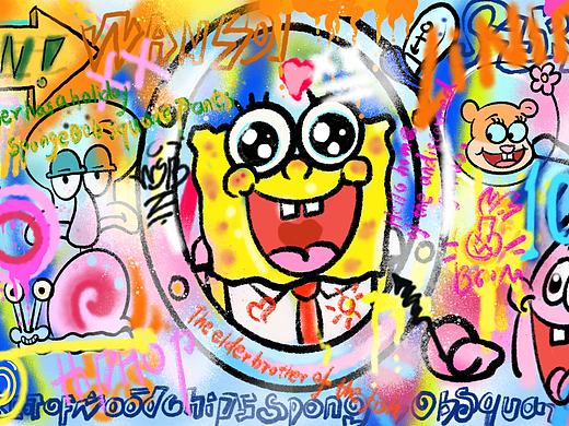 海绵宝宝（个人主页-ZNTM3MDAwMzY=） - 新锐潮流插画 - 站酷设计师不会画画的肉小小原创素材 - 站酷ZCOOL