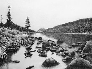 精细风景钢笔画