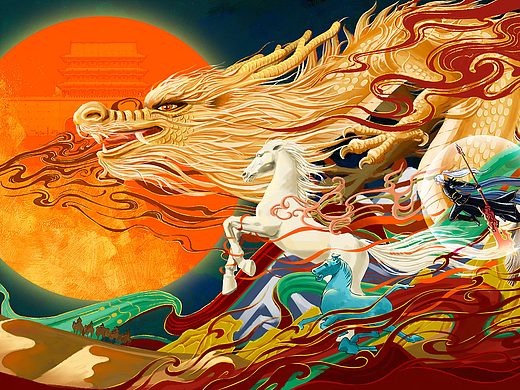 《铜奔马》文物插画