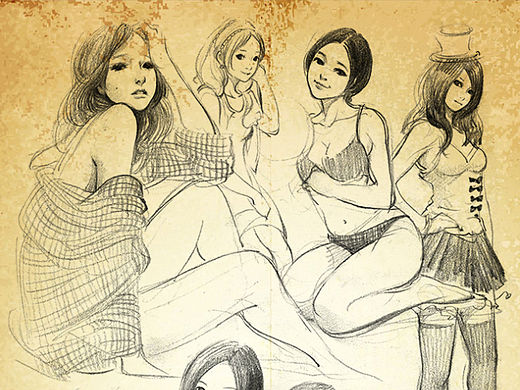 画画的春哥：念书时未进化完全的课堂乱涂（二）
