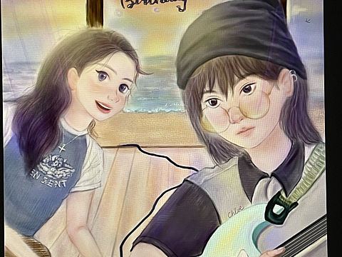 好朋友生日画给她的