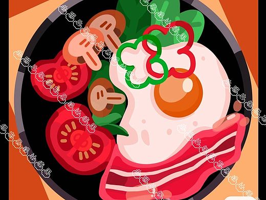 【插画】美食系列插画临摹