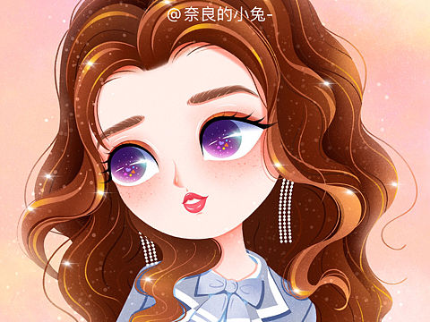 原创『小兔插画』虞书欣THE9,插画Q萌头像