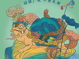 国潮元素插画 手机壳or壁纸插画