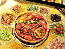 手绘美食——火锅宴