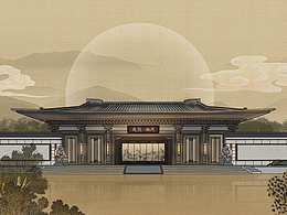 建发地产建发映月园林古风H5长图插画