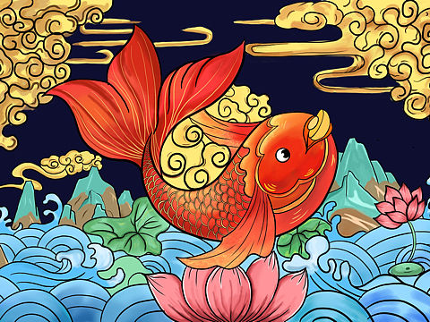 鱼插画临摹