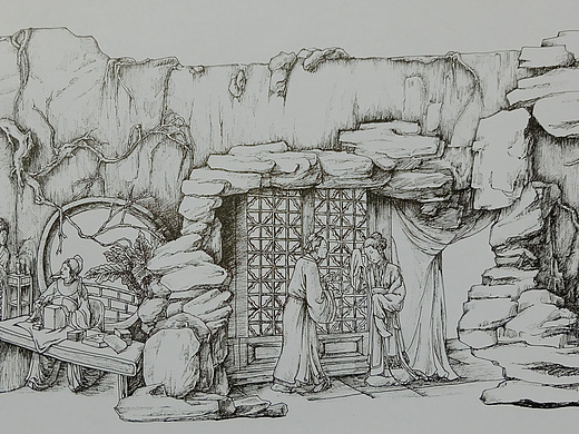 浮雕景墙-设计手稿