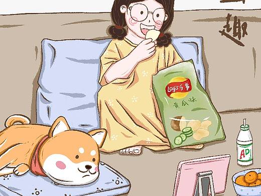 人物插画，疫情期间在家的一天天