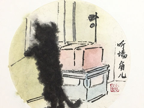 聽墻角兒（個人主頁-ZMjc3ODM0MTI=） - 繪畫 - 站酷設(shè)計師可愛的花子原創(chuàng)素材 - 站酷ZCOOL