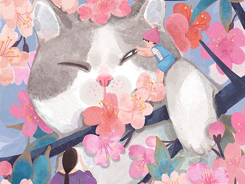 来看樱花procreate插画
