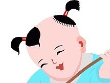 扁平化杨柳青年画人物 