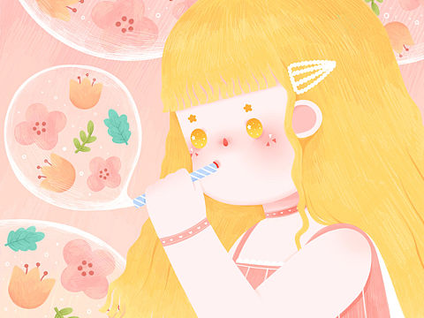 原创插画《女孩》系列