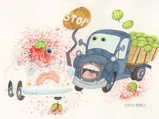 儿童插画小汽车