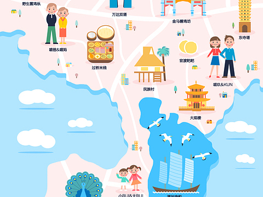 梦想城市地图插画