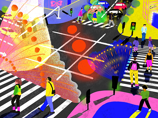 入围CIB9 全国插画双年展主征集长名单--蝴蝶斑马线