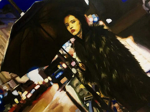 油畫習(xí)作《路燈下?lián)蝹愕呐ⅰ罚▊€人主頁-ZNDU0MDQ3ODg=） - 繪畫 - 站酷設(shè)計師義心原創(chuàng)素材 - 站酷ZCOOL