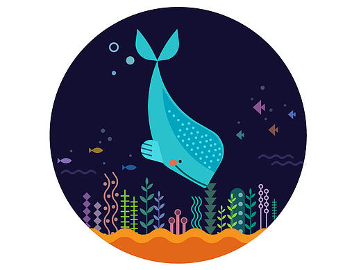 海底世界 海底动物 鱼类 插画