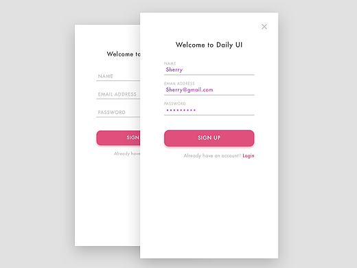 手机APP注册页设计  #DailyUI 001