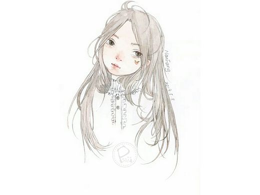 手绘头像水彩插画人物头像壁纸卡通手绘水彩教程治愈系