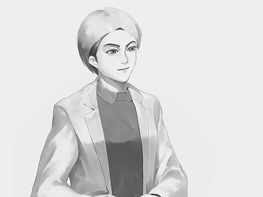 看书时走神的姐姐