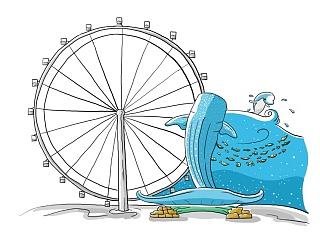 珠海海滨生活手绘地图