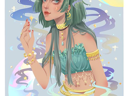 半身人像插画