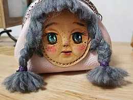 皮雕人臉娃娃零錢包