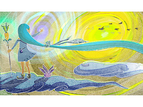 【来，听一首快乐的曲儿】（个人主页-ZMzk5OTg3MzY=） - 商业插画 - 站酷设计师和_水彩与设计原创素材 - 站酷ZCOOL