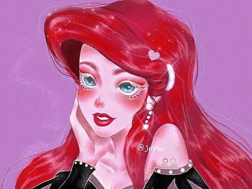 迪士尼公主爱丽儿（个人主页-ZNTA0Njg1MTI=） - 创作习作 - 站酷设计师猴米三三原创素材 - 站酷ZCOOL