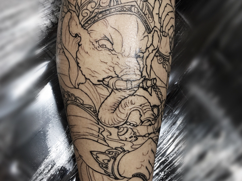 象神割线 #北京文身##刺青师大龙##刺青#_DragonTattoo大龙-站酷ZCOOL