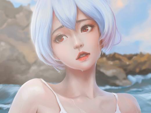 绫波丽同人 一起去海边吧