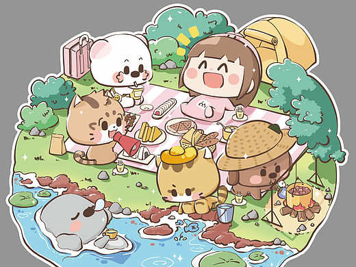 露营（个人主页-ZNjY2ODAwOTY=） - 商业插画 - 站酷设计师Mr丶钢铁直男原创素材 - 站酷ZCOOL