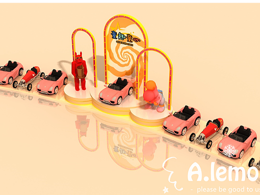 商场中庭卡通车展位