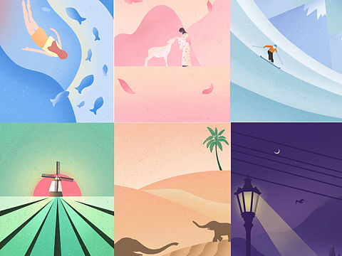 風花雪月 噪点风系列（个人主页-ZNDMzMDc1MDQ=） - 商业插画 - 站酷设计师么的感情的菠萝头原创素材 - 站酷ZCOOL