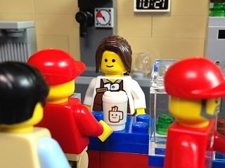 乐高 人仔 咖啡店的一天