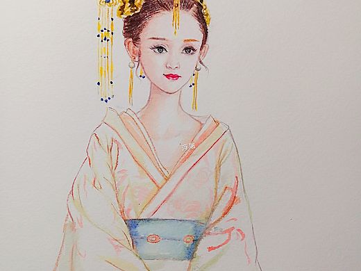 原创手绘插画人物，独孤皇后