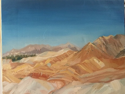 油画 丹霞地貌