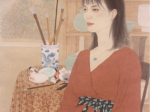 工笔人物画——小憩