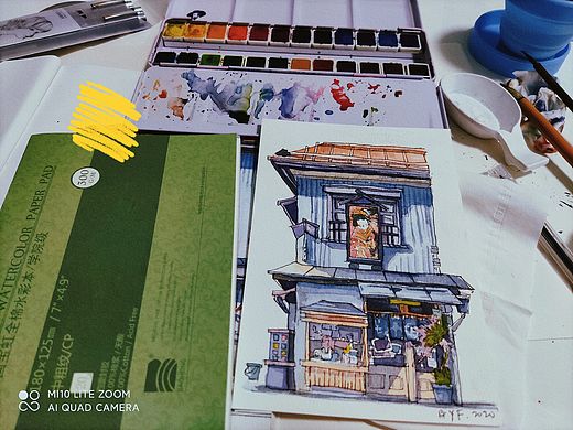 水彩临摹建筑《东京老铺》（个人主页-ZNTAwMjM4NzI=） - 创作习作 - 站酷设计师木槿懿原创素材 - 站酷ZCOOL