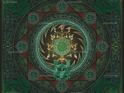 线性插画｜世界的中心——青铜神树