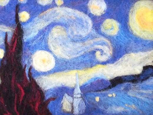 羊毛毡画星空