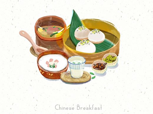 云南晓驻酒店食物菜单插画
