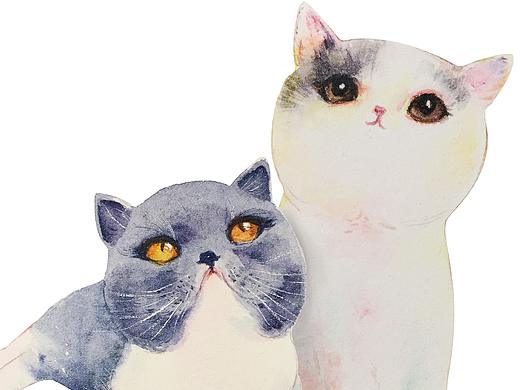【小熊猫】水彩手绘猫星人米修和哟哟的幸福生活