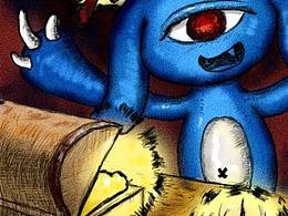 儿童插画绘本幻想怪物系列4